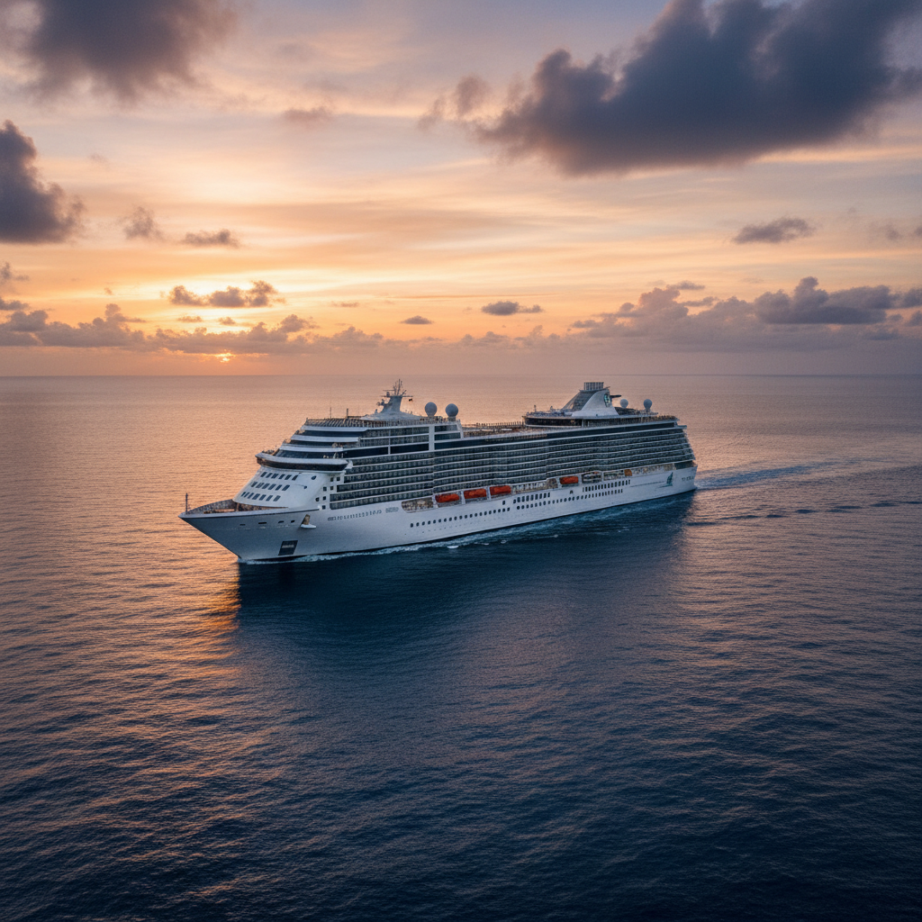Regent Seven Seas luxury cruise ship sailing on open waters